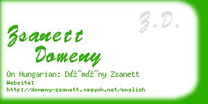 zsanett domeny business card